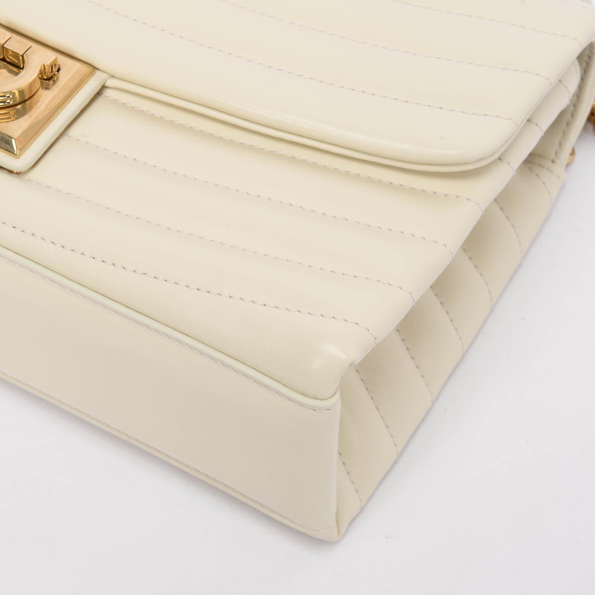 Ferragamo Marscapone Quilted Calfskin Medium Mat Flap Bag