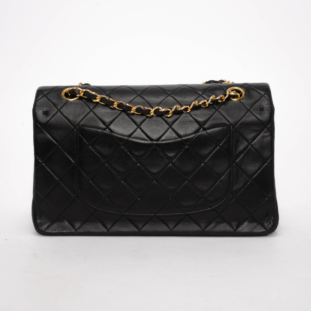 Chanel Vintage Black Quilted Lambskin Classic Double Flap Bag