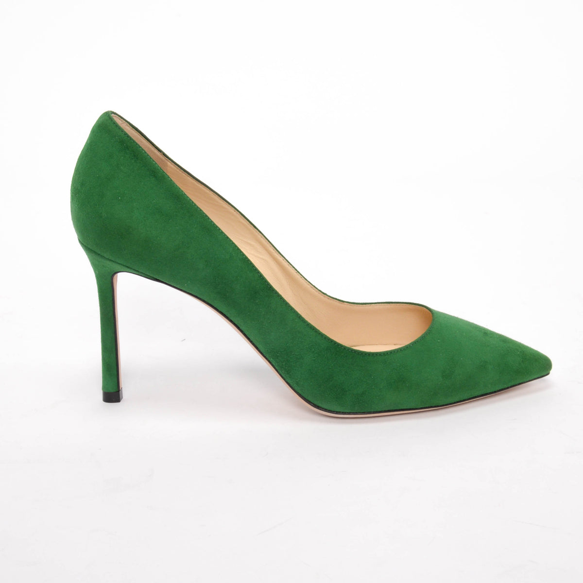 Jimmy Choo Emerald Green Suede Romy 85 Pumps 37
