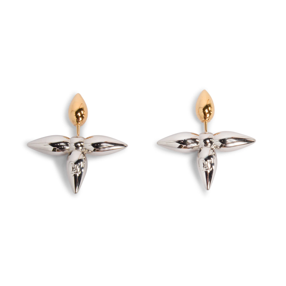 Louis Vuitton Silver & Gold Metal Louisette Earrings