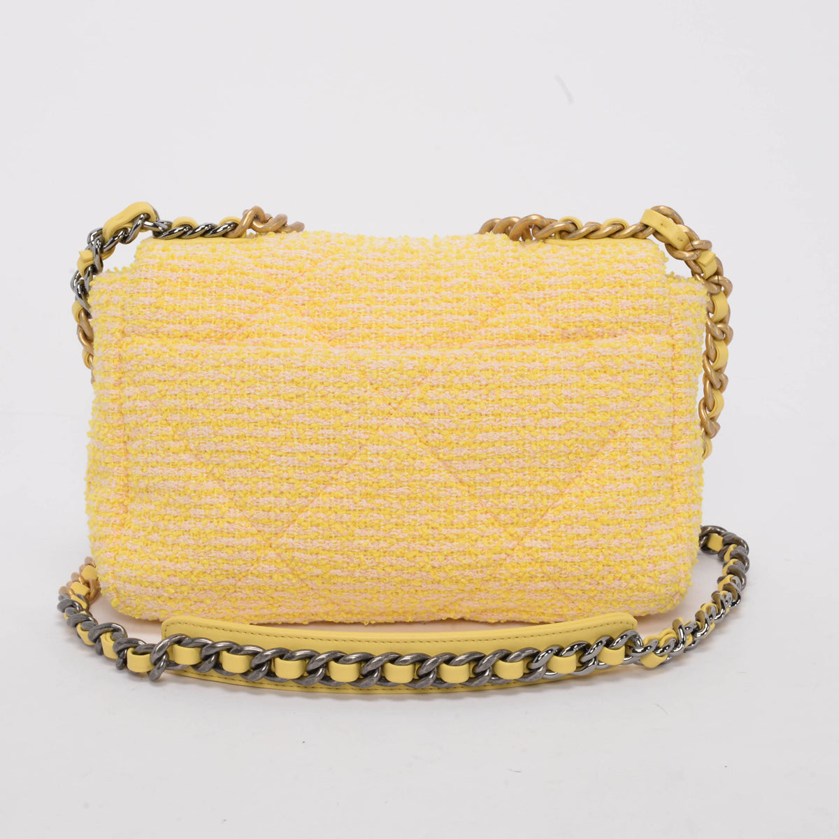 Chanel Yellow Tweed Medium Chanel 19 Shoulder Bag