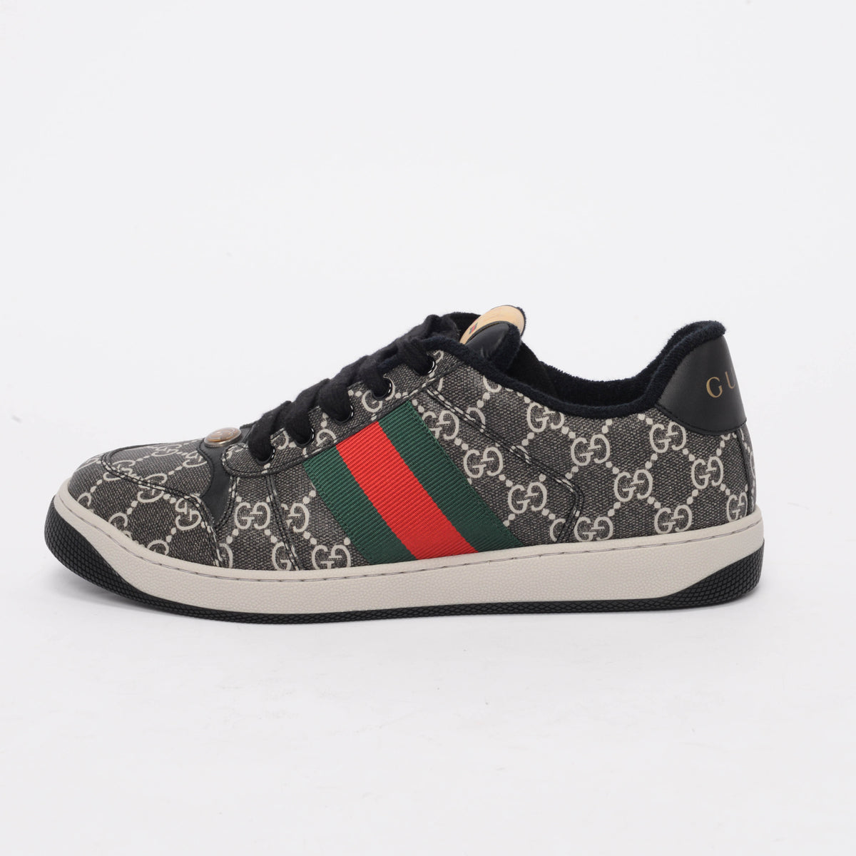 Gucci Black GG Supreme Screener Sneakers 41.5