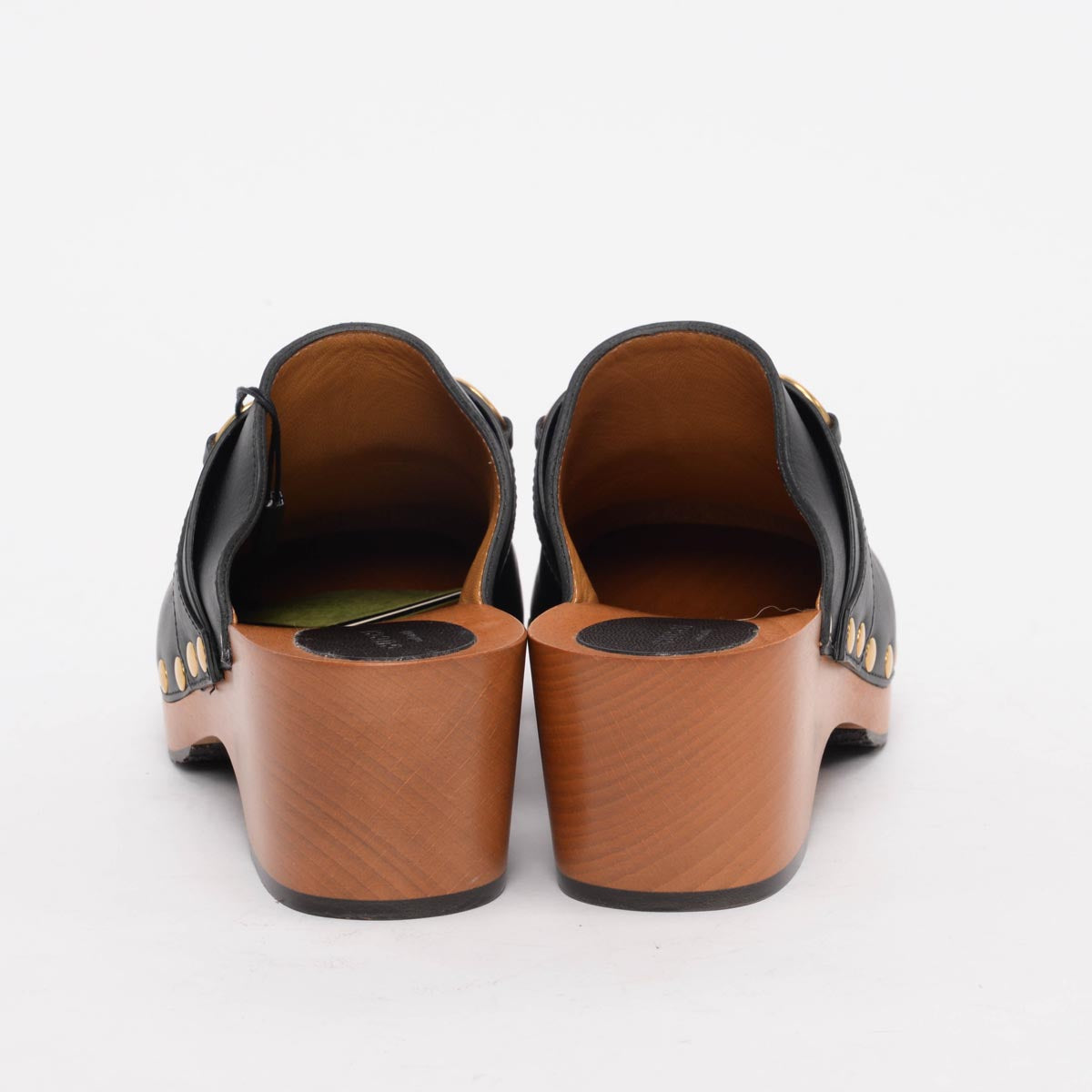 Gucci Black Calfskin Horsebit Clogs 40