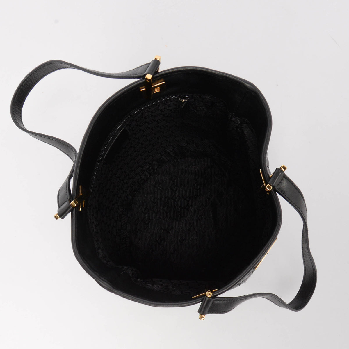 Gucci Black Matelasse Bucket Tote