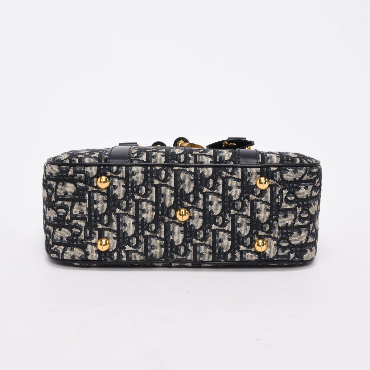 Dior Navy Oblique Jacquard Medium D-Vibe Bowling Bag
