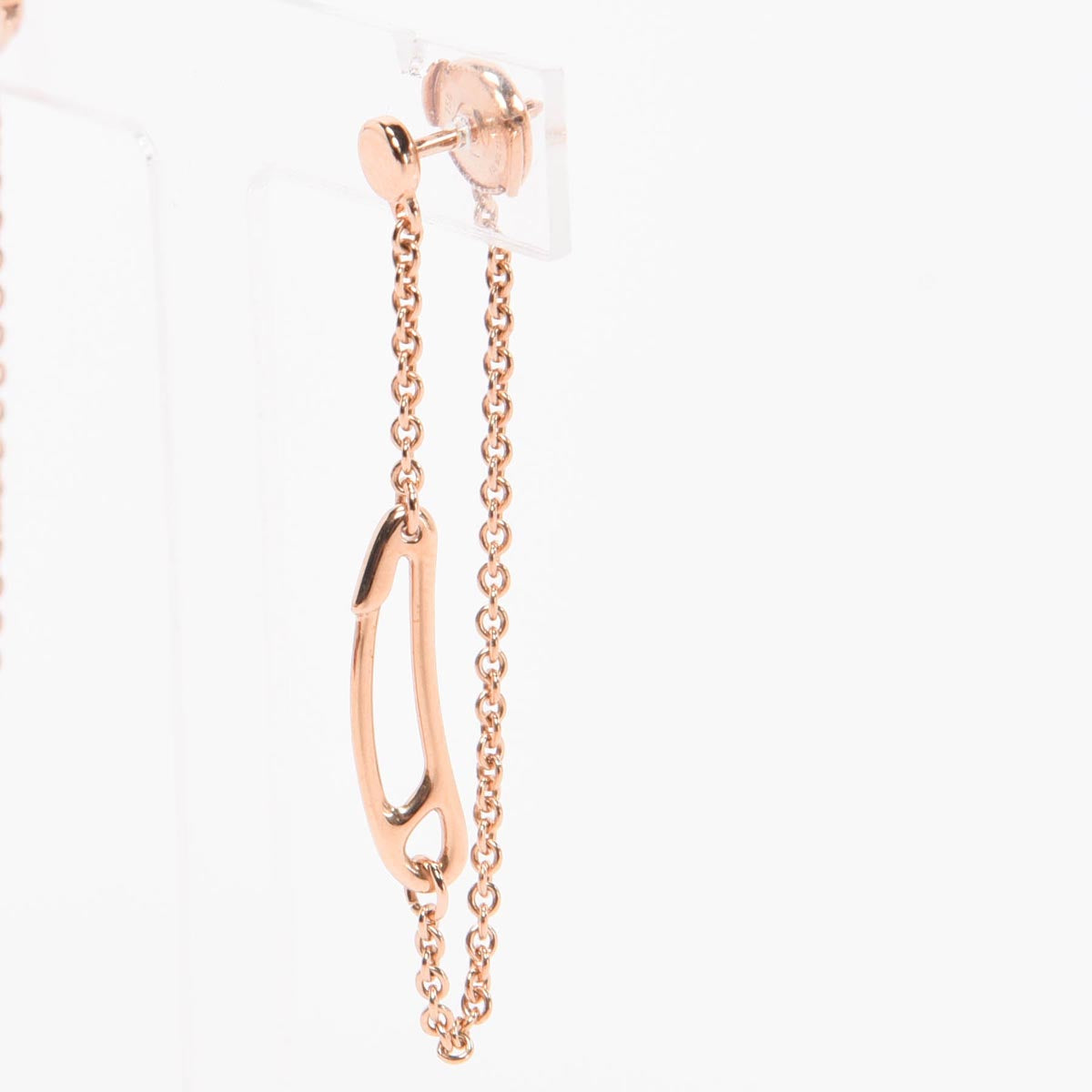 Hermes 18k Rose Gold Chaine D'ancre Mini Punk Earrings