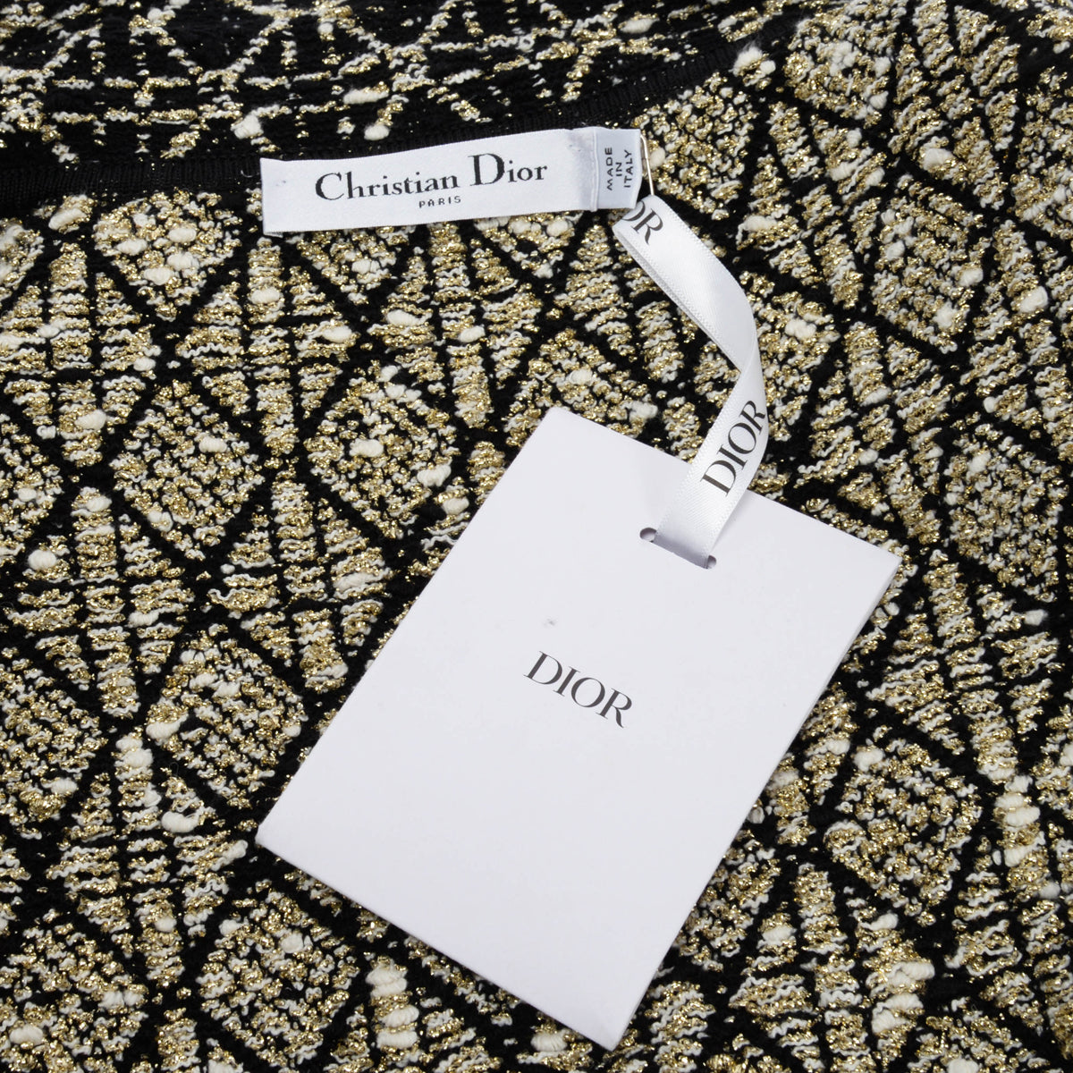 Dior Black & Gold Technical Fabric Cannage Jacket FR 42