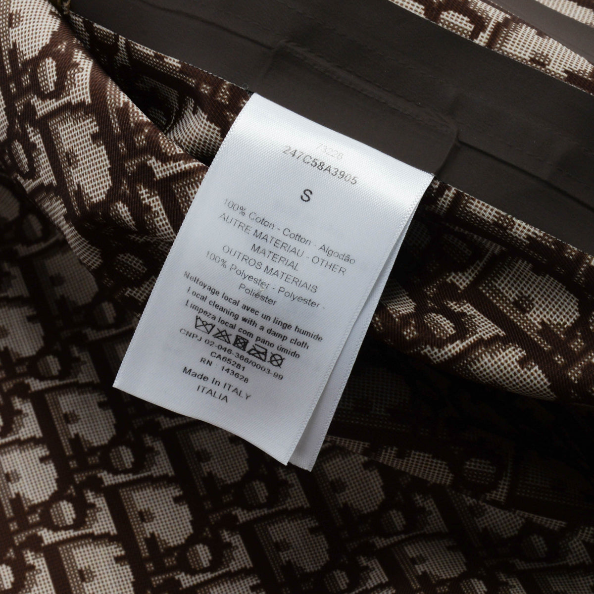 Dior Beige Gabardine Oblique Lined Hooded Zip Jacket S