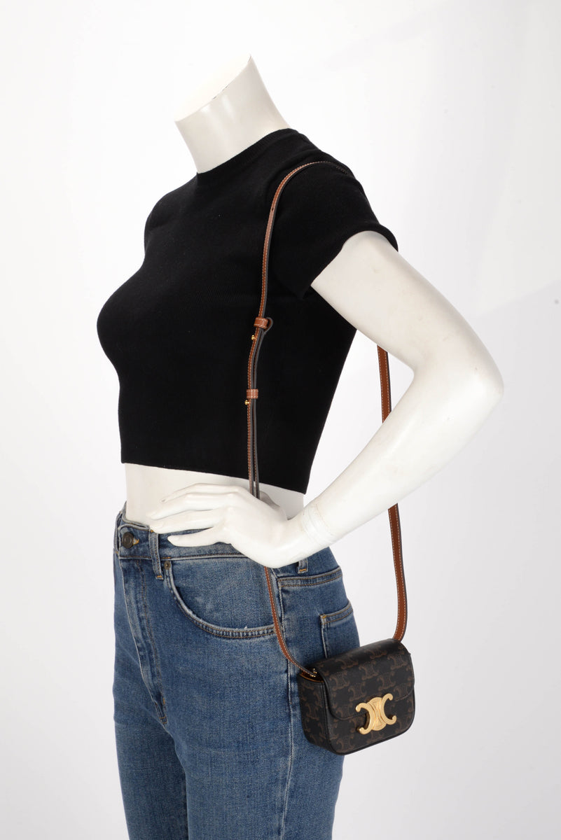 Celine Tan Triomphe Canvas Mini Claude Mini Bag