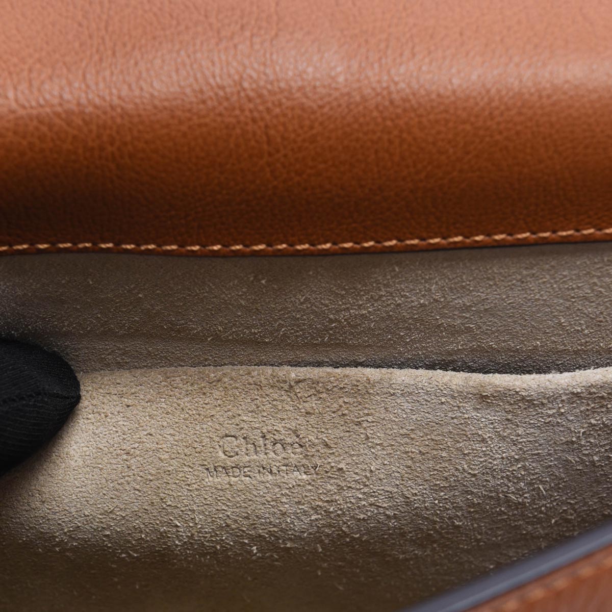 Chloe Tan Calfskin & Suede Medium Nile Bracelet Bag