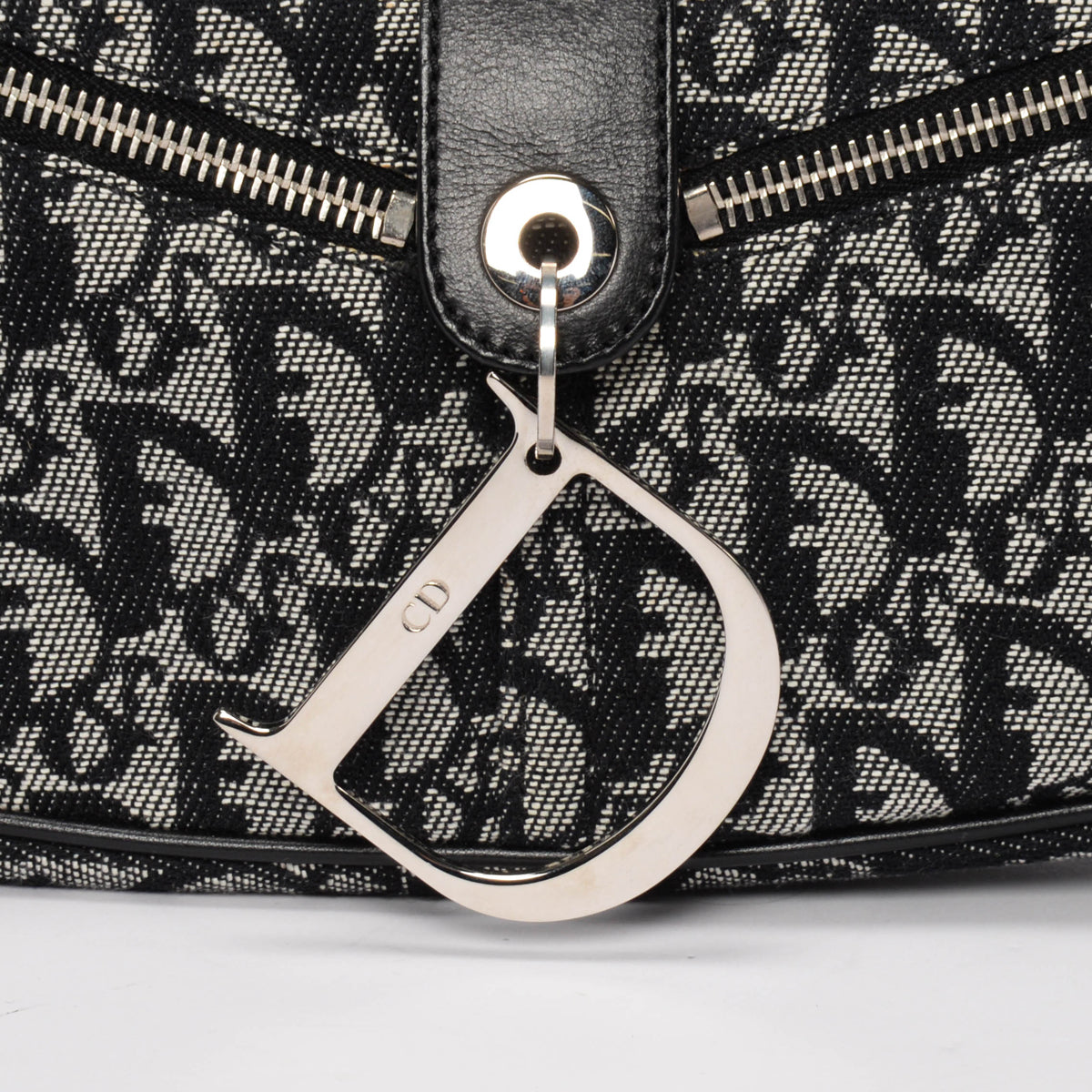 Dior Black Diorissimo Trotter Charm Shoulder Bag