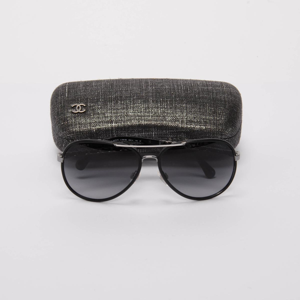 Chanel Black Polarised Aviator Sunglasses
