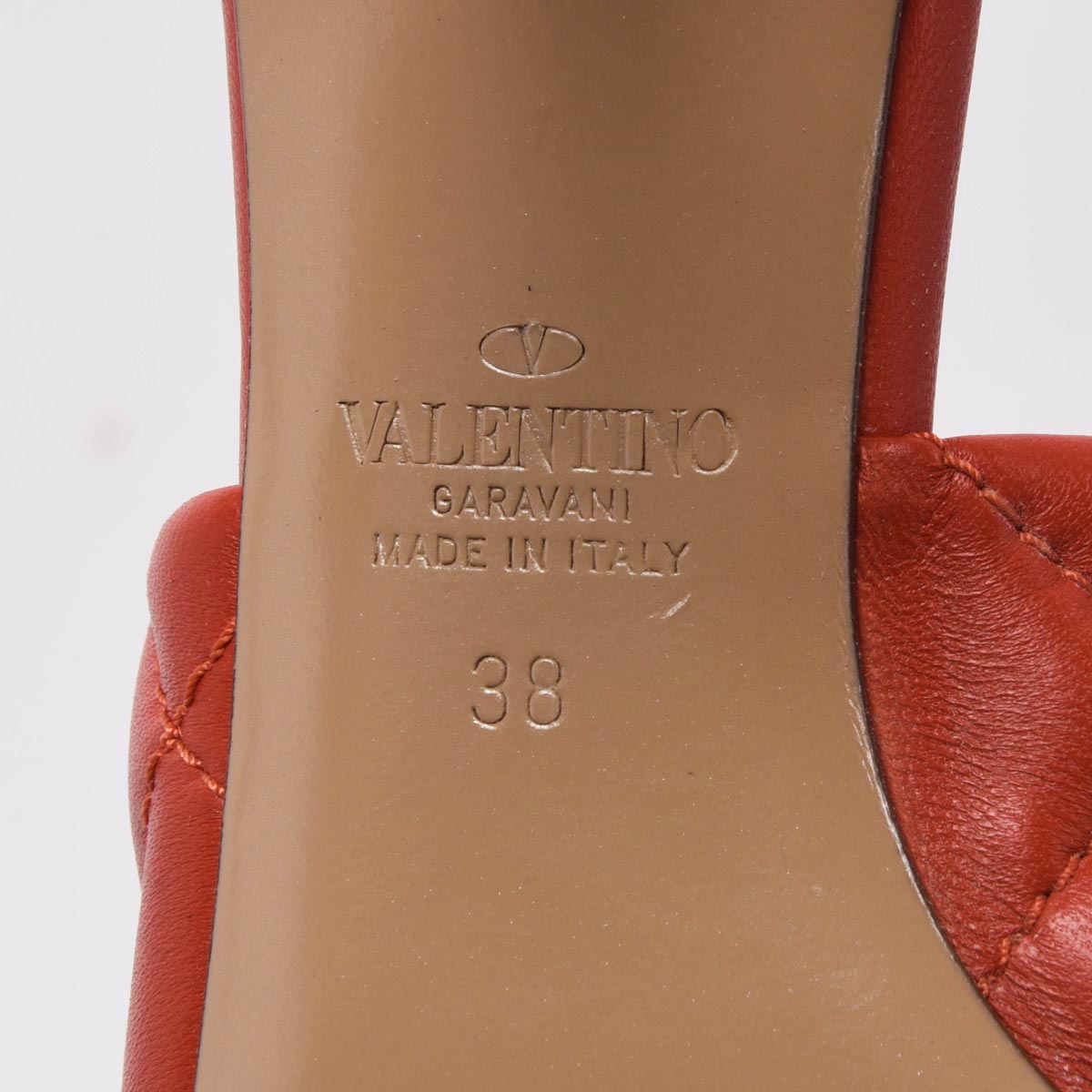 Valentino Amber Calfskin Roman Stud Mules 38