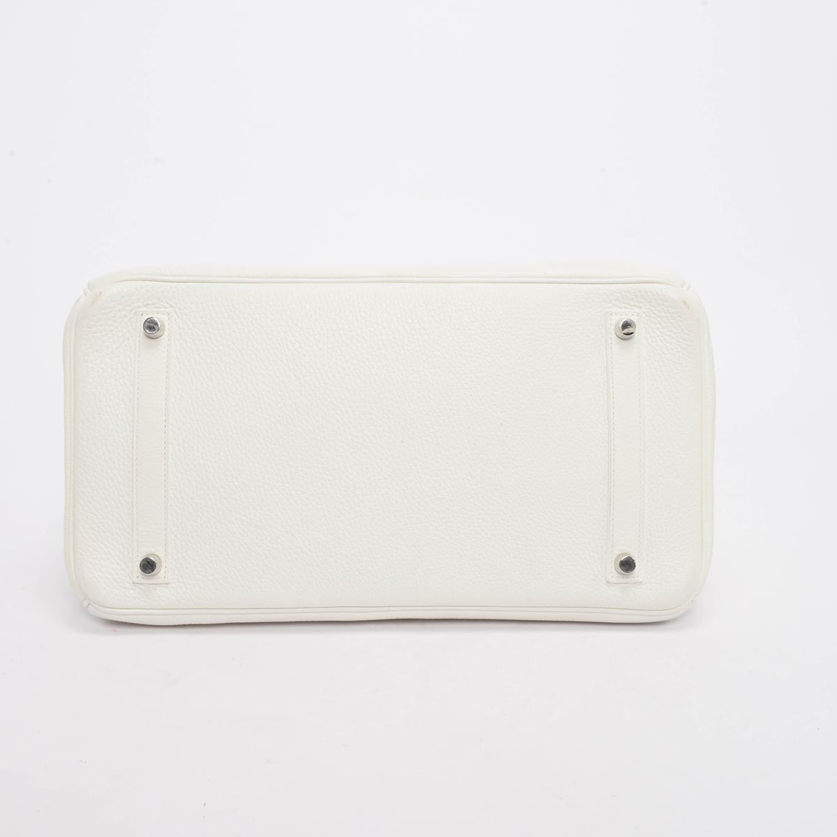 Hermes White Clemence Birkin 35 PHW