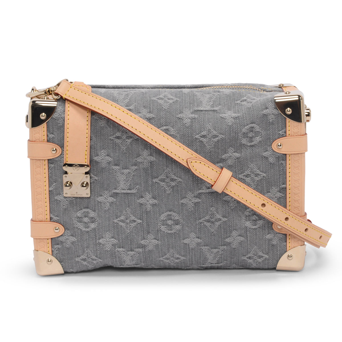 Louis Vuitton Grey Monogram Denim Side Trunk MM