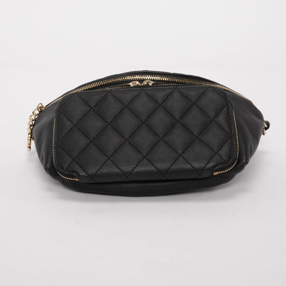 Chanel Black Quilted Caviar Business Affinity Waist Belt Bag