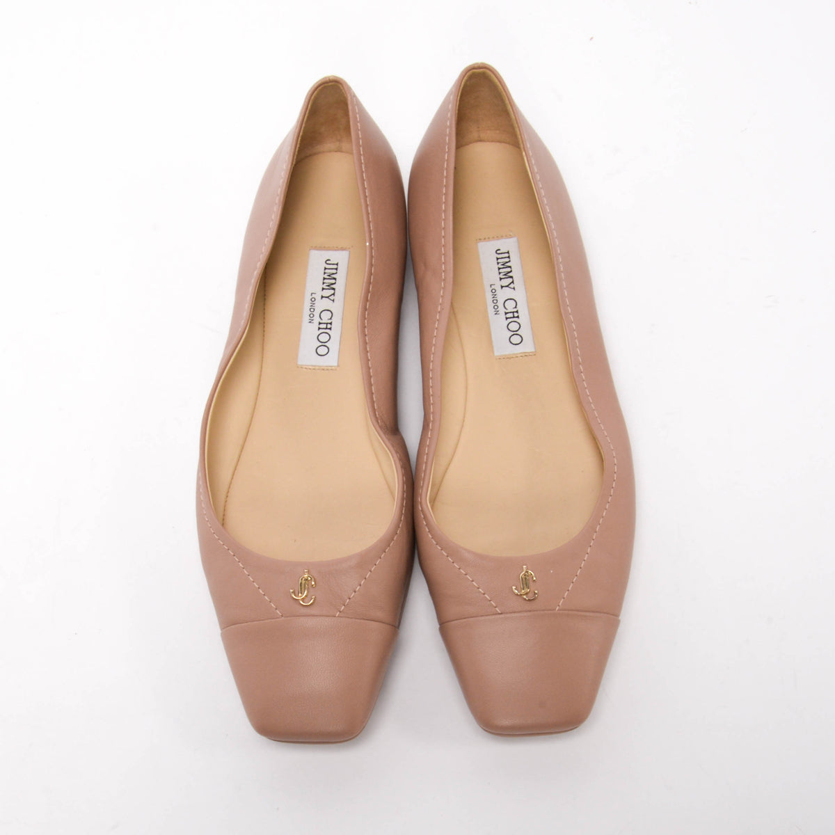 Jimmy Choo Dusty Pink Nappa Gisela Ballet Flats 40