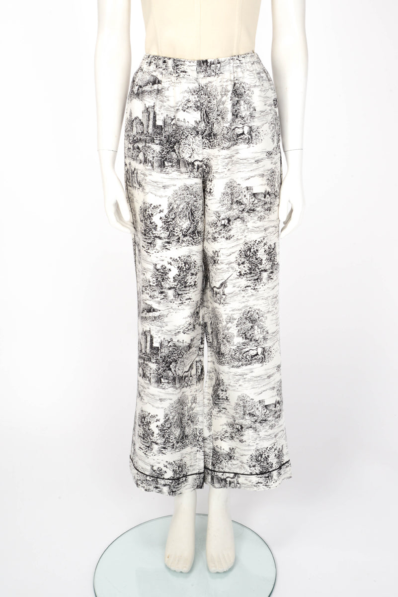 Dior White & Black Silk Toile de Jouy Chez Moi Set FR 36