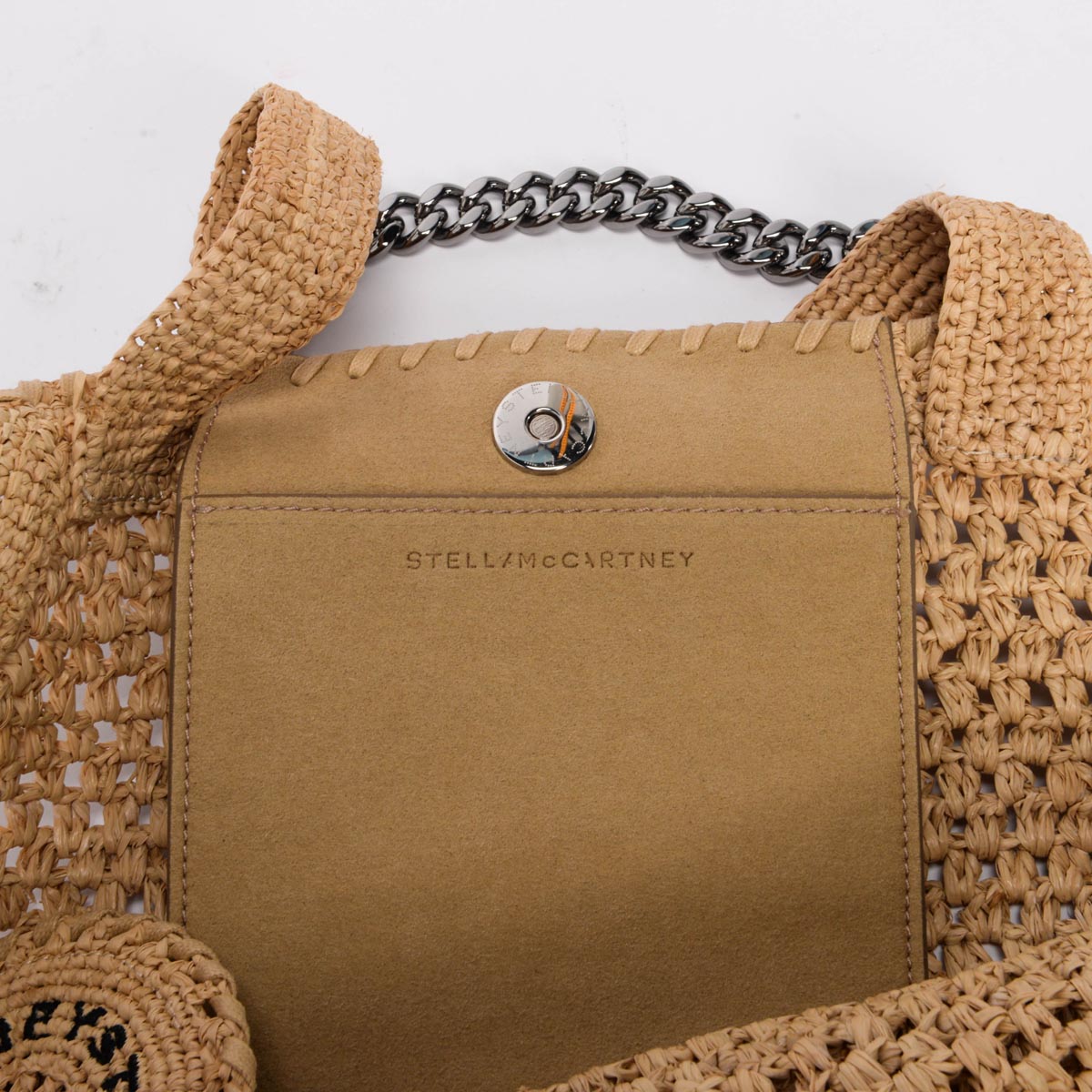 Stella McCartney Natural Crochet Raffia Small Falabella Tote