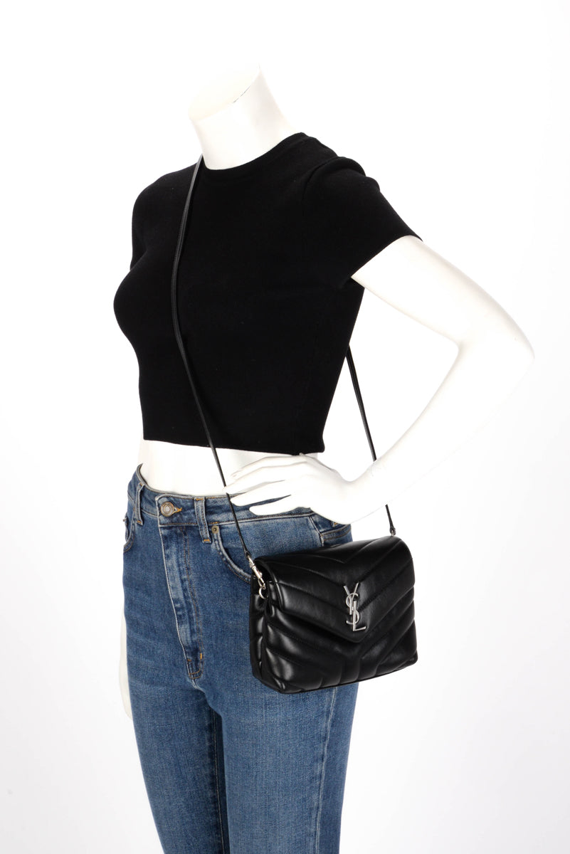 Saint Laurent Black Quilted Calfskin Toy Loulou Bag
