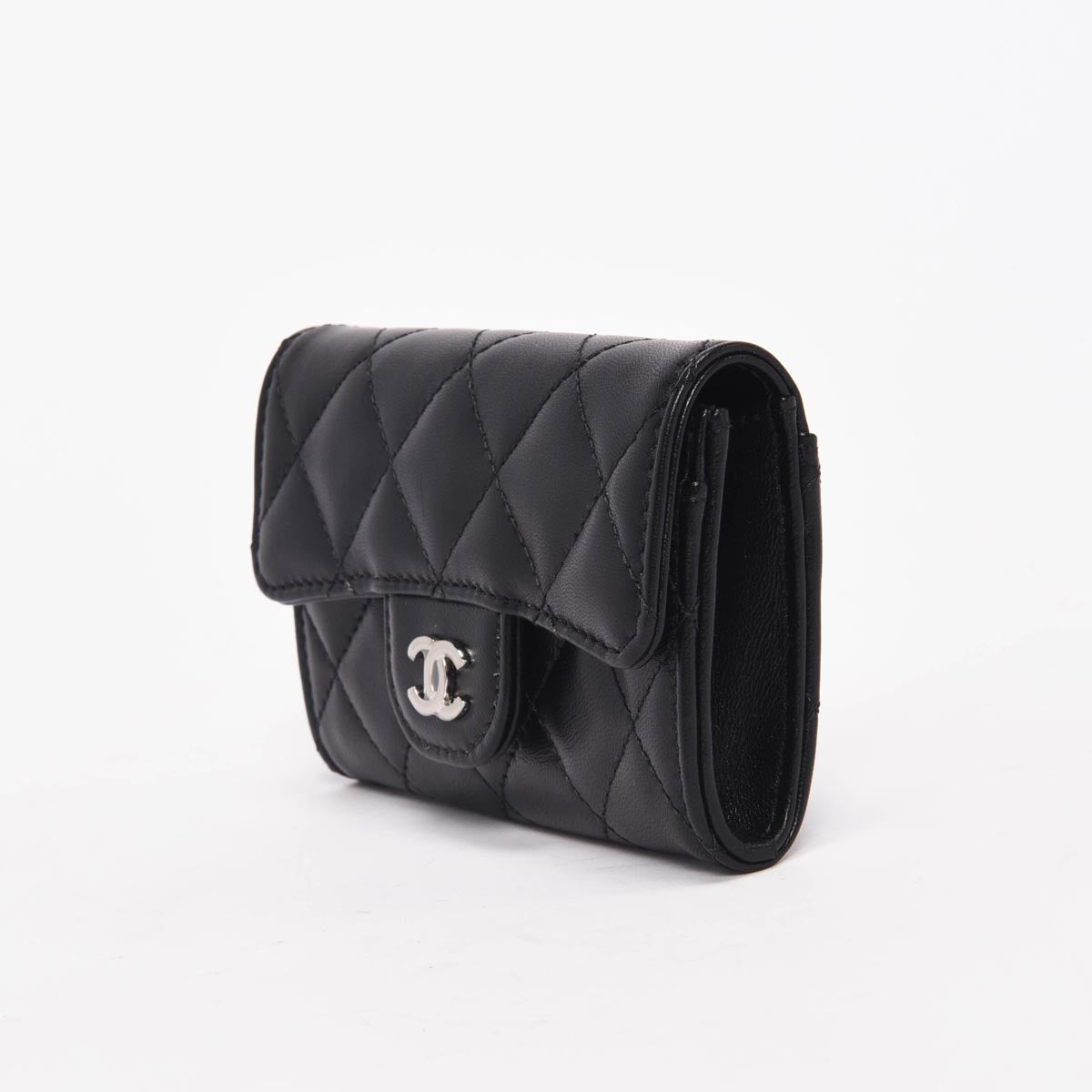 Chanel Black Quilted Lambskin Classic Flap Card Holder