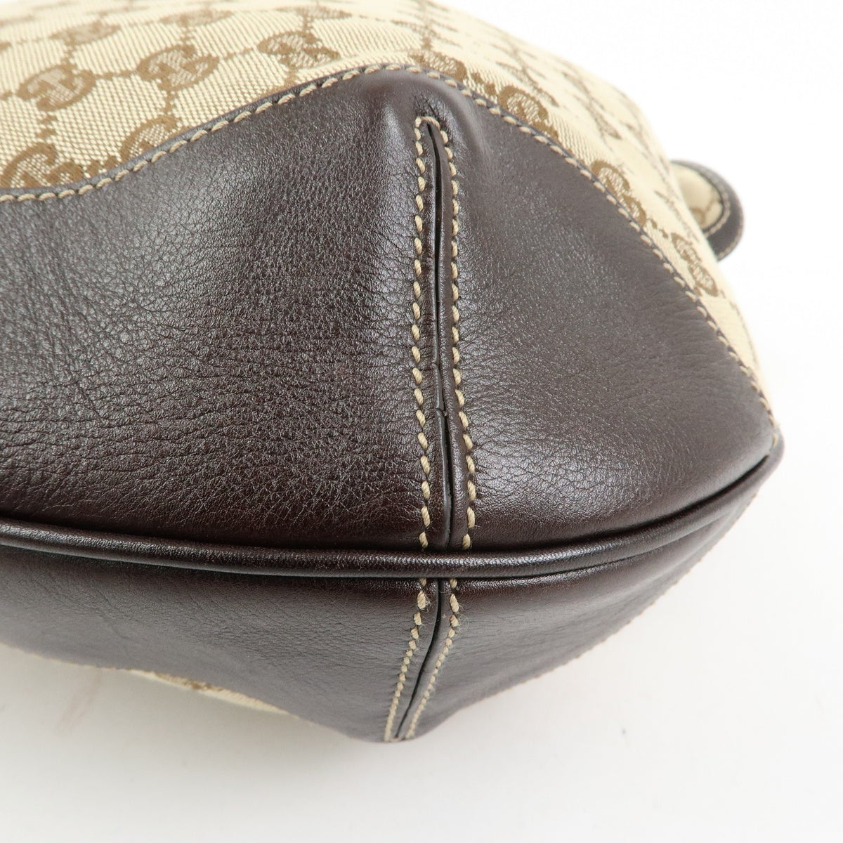 Gucci Beige GG Canvas Bamboo Peggy Hobo Bag