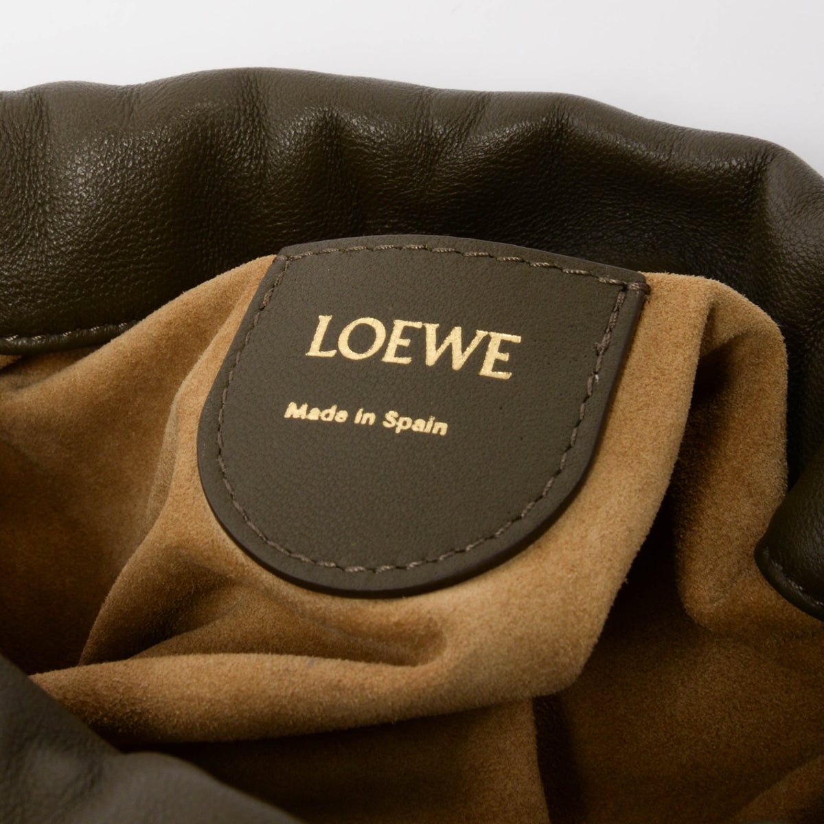 Loewe Khaki Lambskin Flamenco Purse