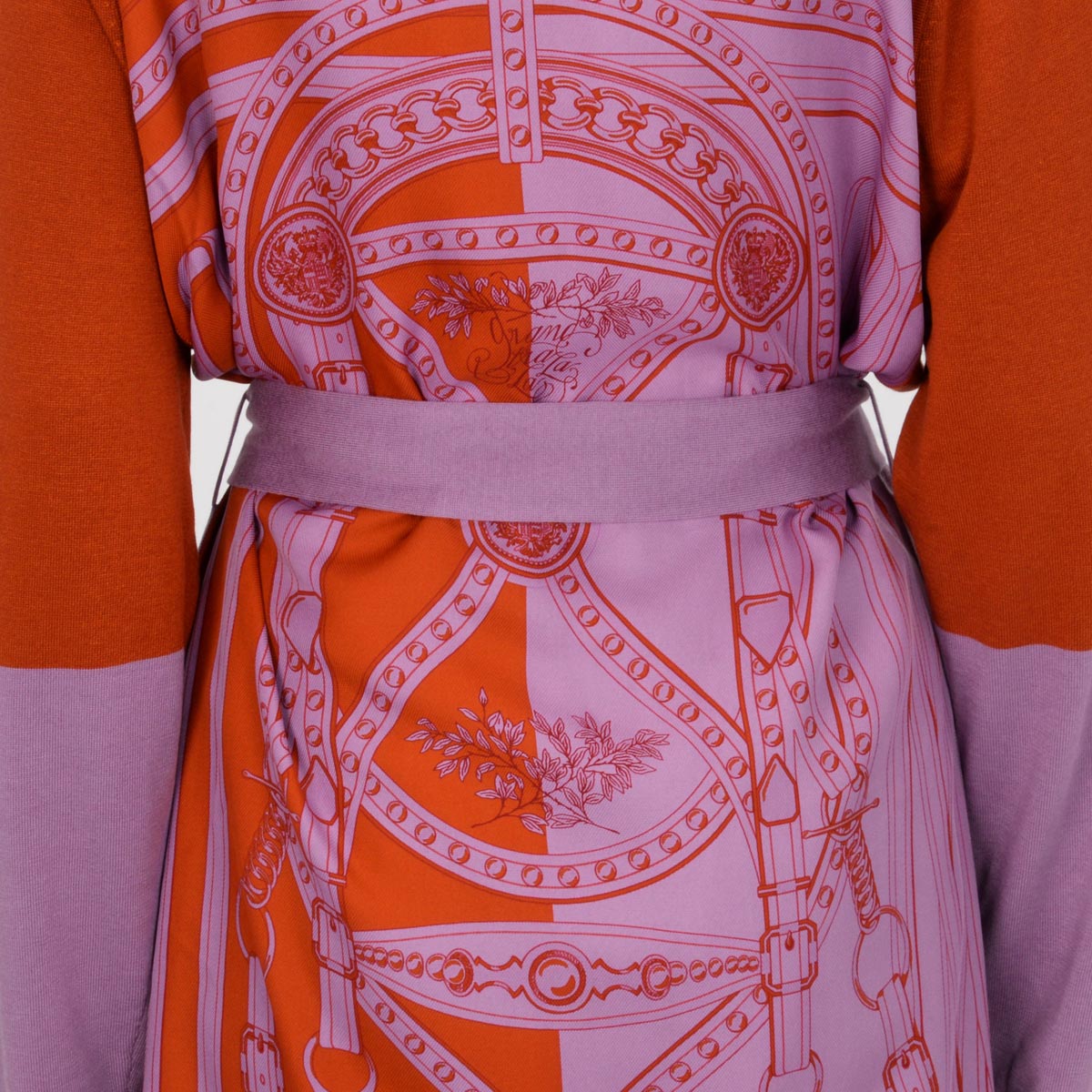 Hermes Violet Parme Silk Grand Tralala Belted Cardigan FR 46