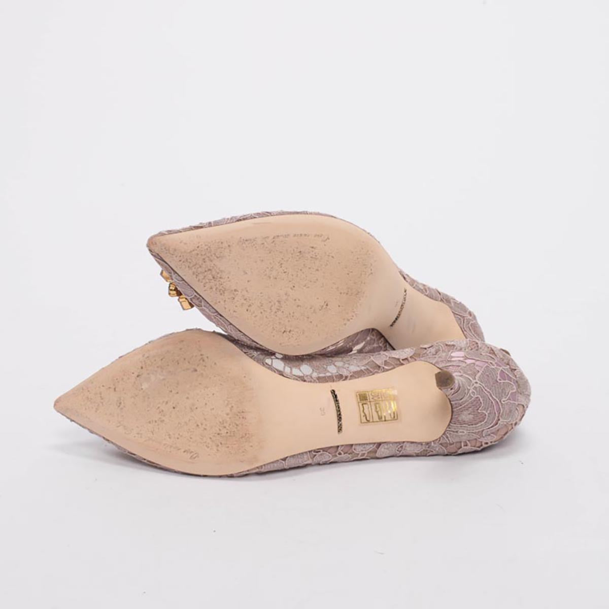 Dolce & Gabbana Blush Lace Bellucci Pumps 39