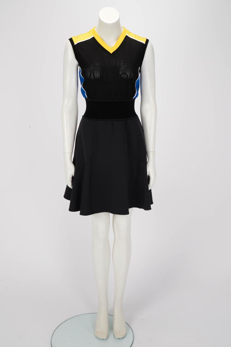 Louis Vuitton Black Knit Colourblock Mini Dress S