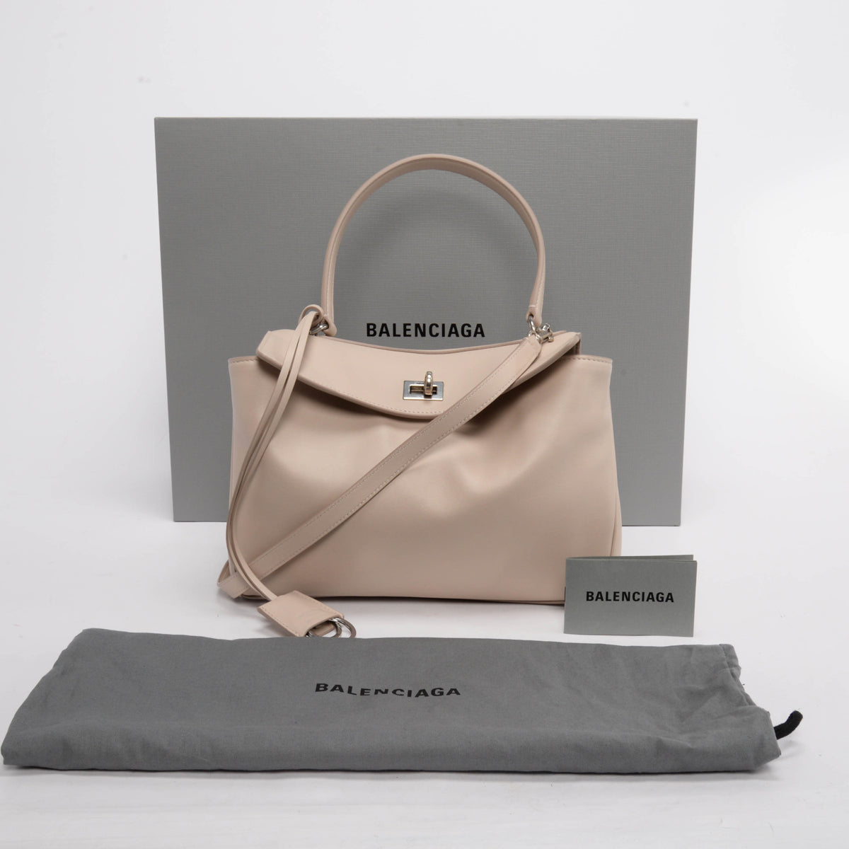 Balenciaga Almond Smooth Calfskin Small Rodeo Bag