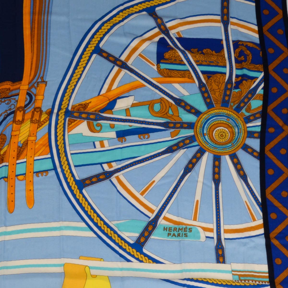 Hermes Blue Cashmere & Silk Balade en Berline Shawl