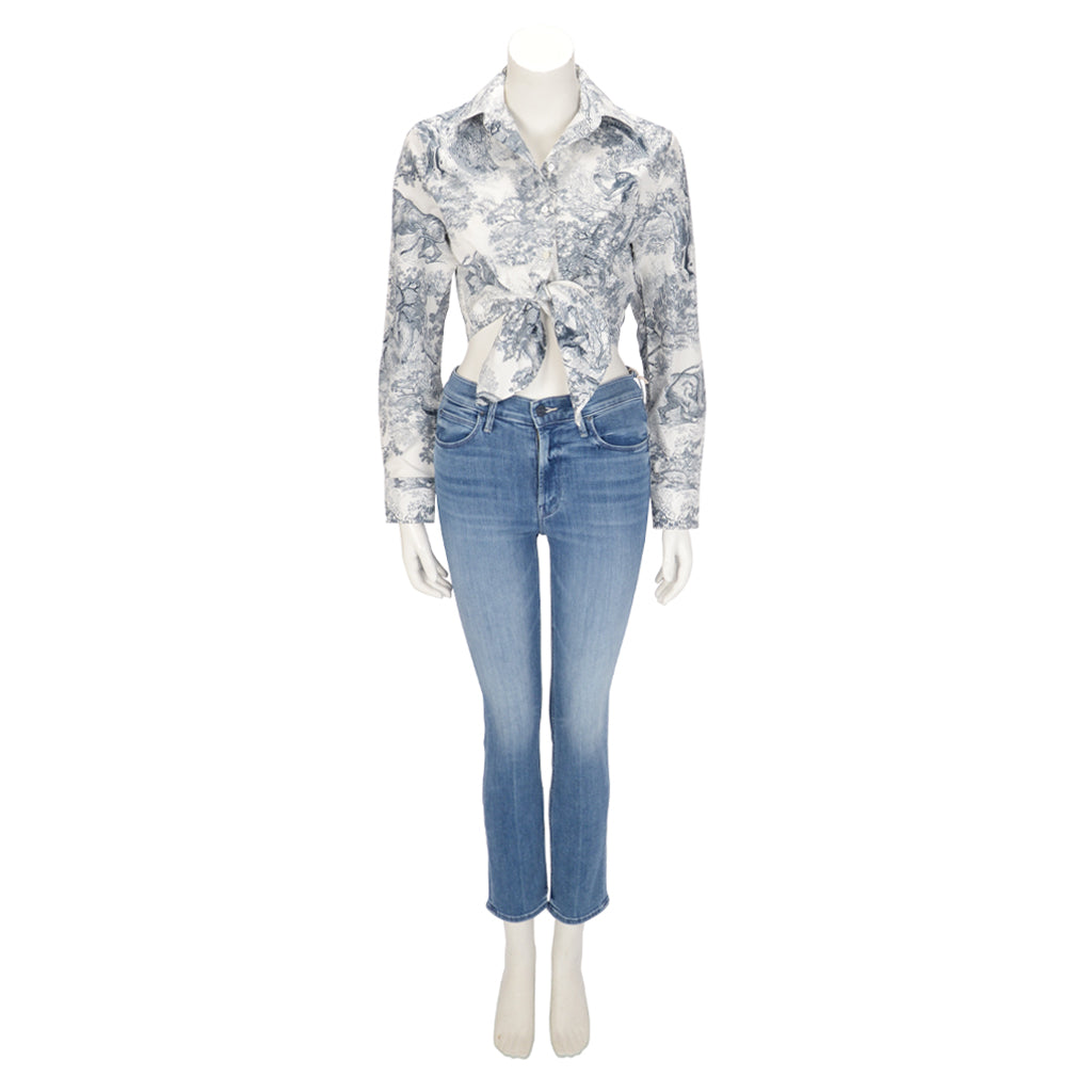 Mother Blue Denim Mid Rise Dazzler Ankle Jeans 24