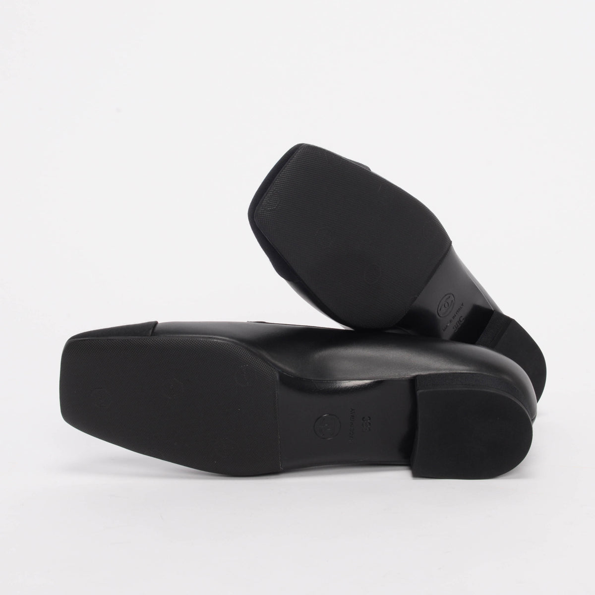 Chanel Black Calfskin Cap Toe Loafers 38