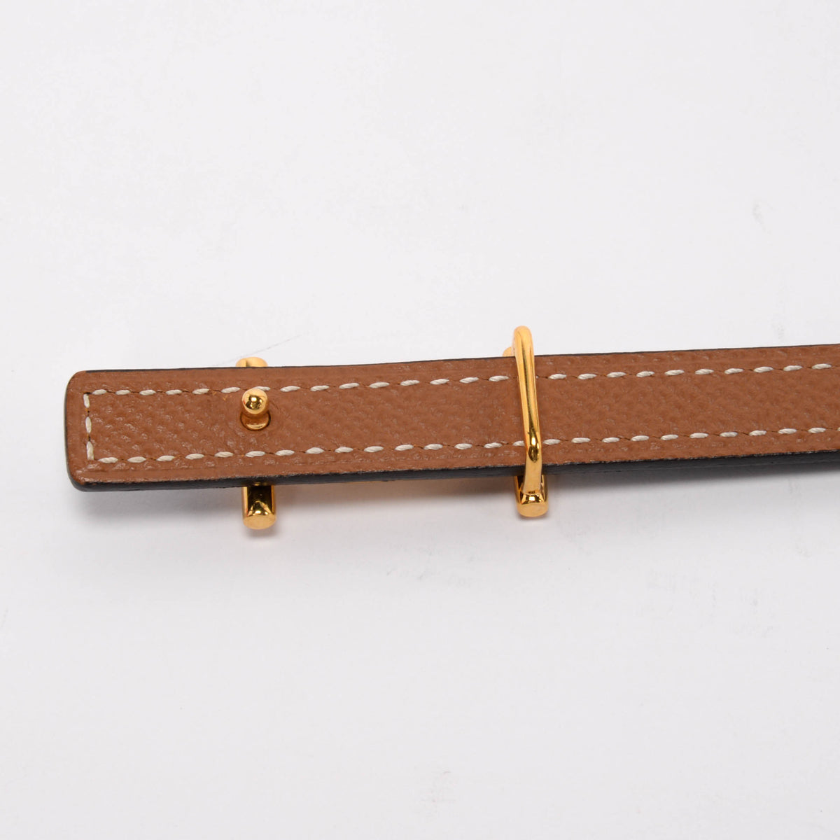Hermes Black & Gold Epsom Ancre Reversible Belt