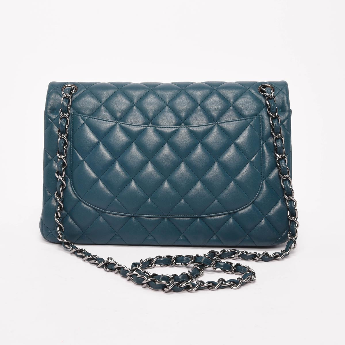 Chanel Teal Quilted Lambskin Large Classic Double Flap Bag