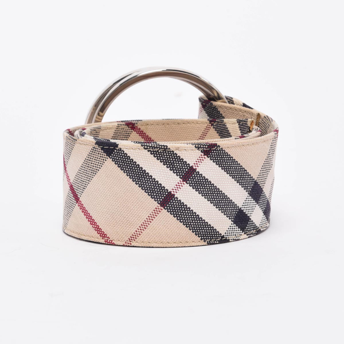 Burberry Beige Nova Check Canvas Ring Buckle Belt