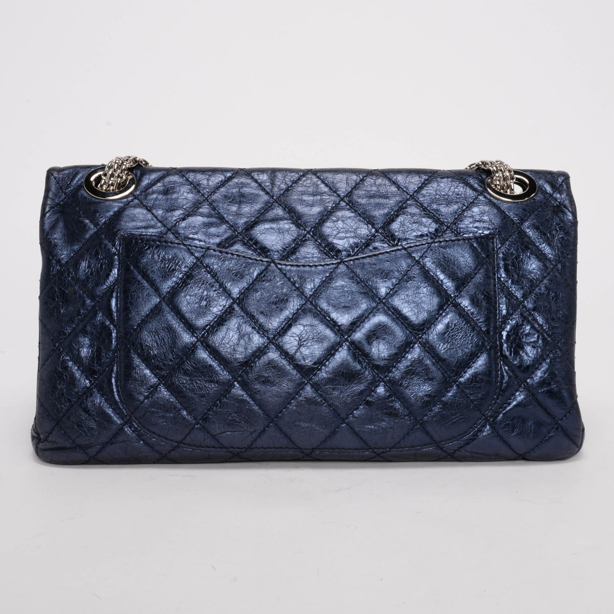 Chanel Blue Metallic Aged Calfskin 2.55 Reissue 227 Flap Bag