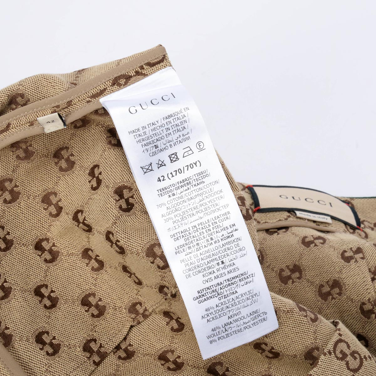 Gucci Beige GG Canvas Horsebit Web Detail Skirt IT 42
