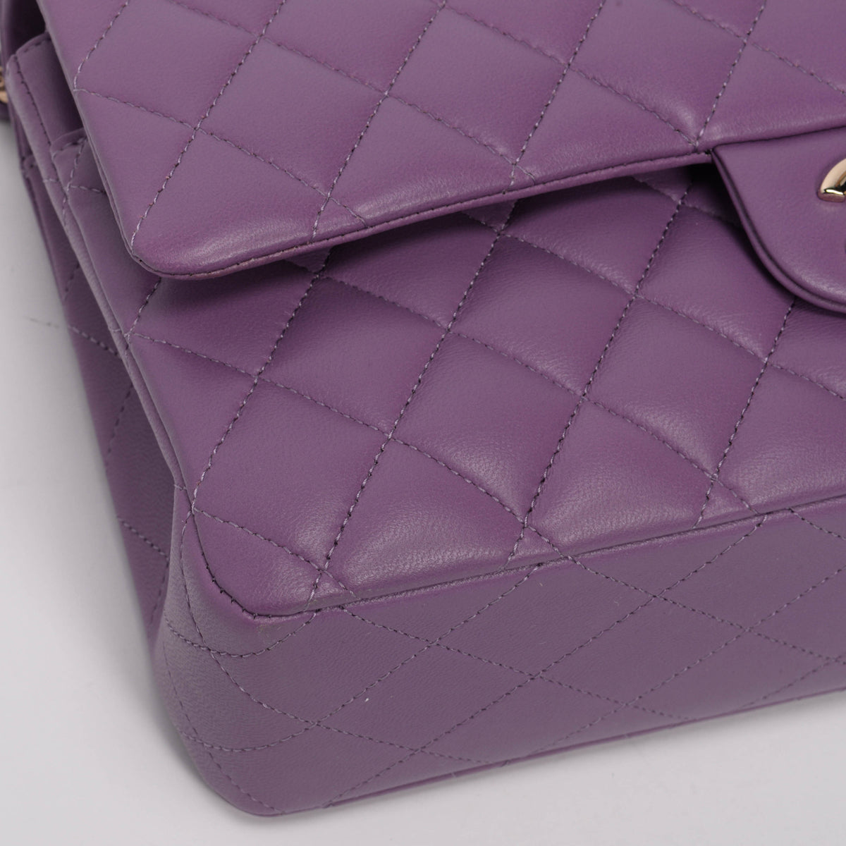 Chanel Purple Quilted Lambskin Medium Classic Flap Bag