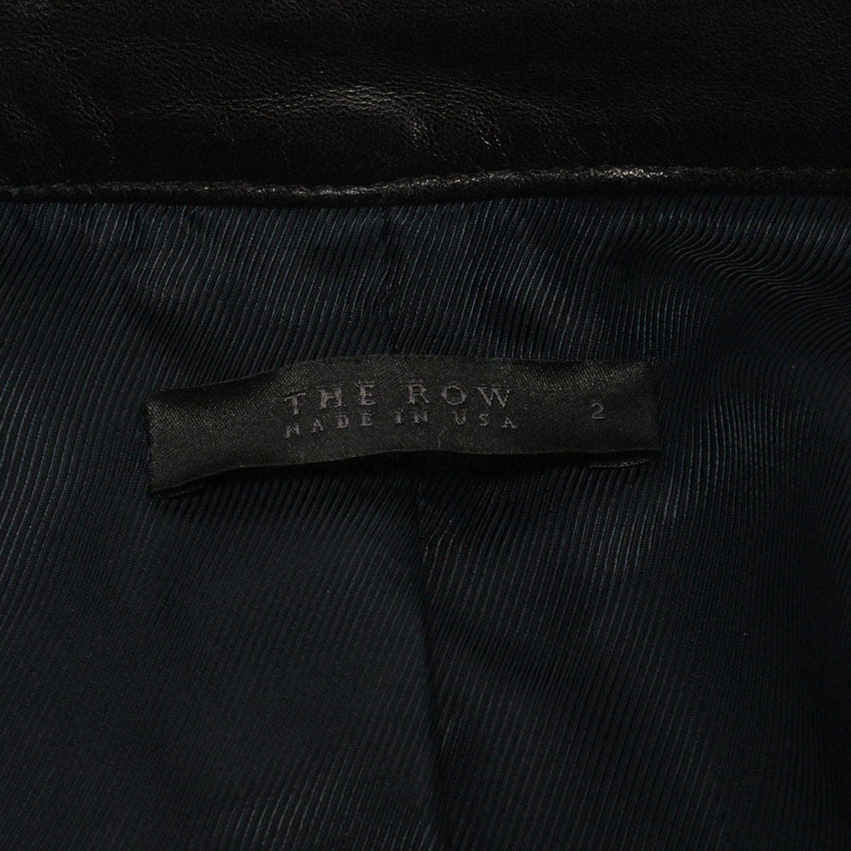 The Row Black Lambskin & Gabardine Biker Jacket US 2