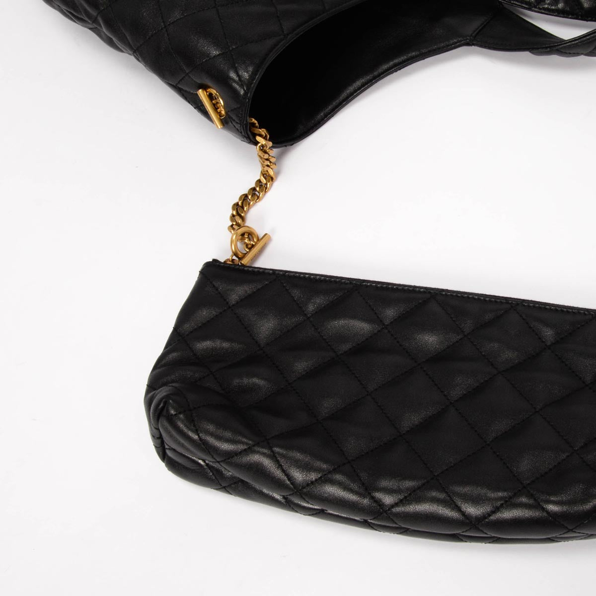 Saint Laurent Black Quilted Lambskin Maxi Icare Shopping Tote
