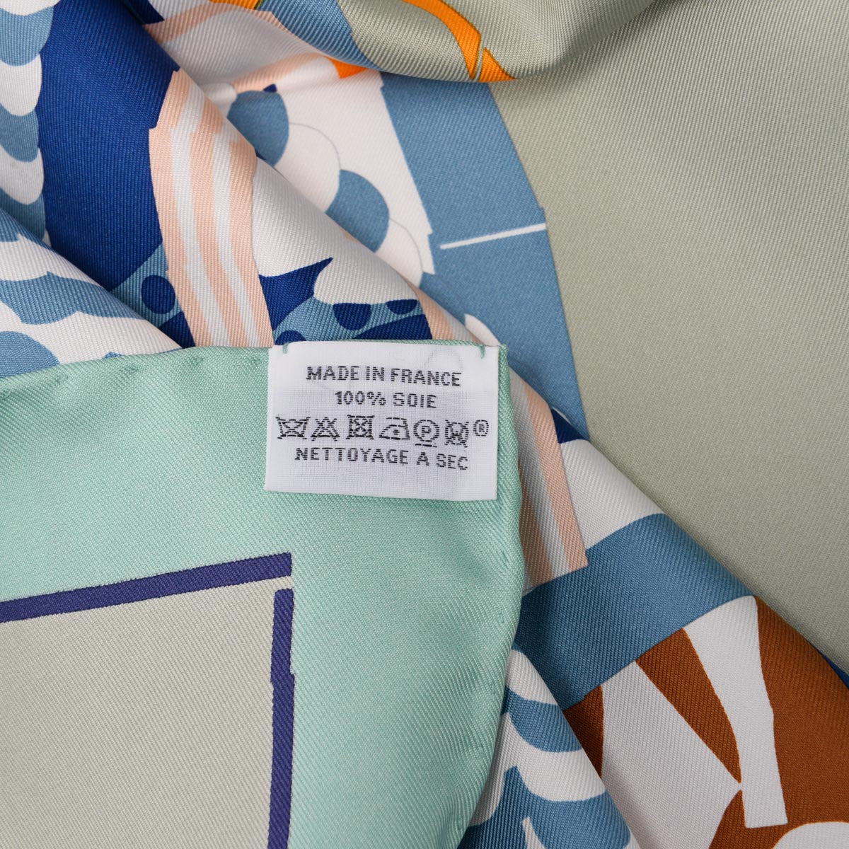 Hermes Vert Amande Silk Silla de Gaucho Scarf 90