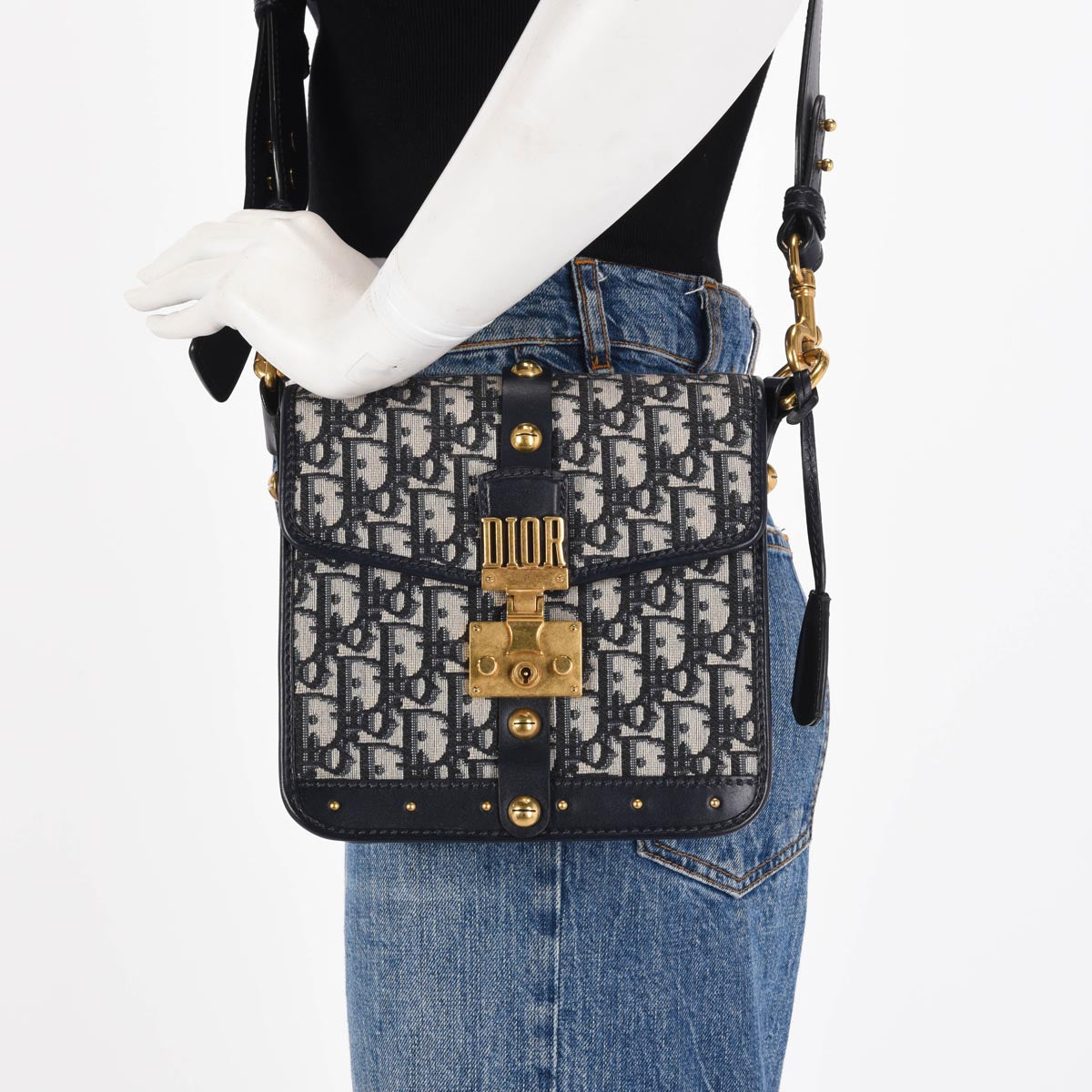 Dior Blue Oblique Jacquard DiorAddict Messenger Bag