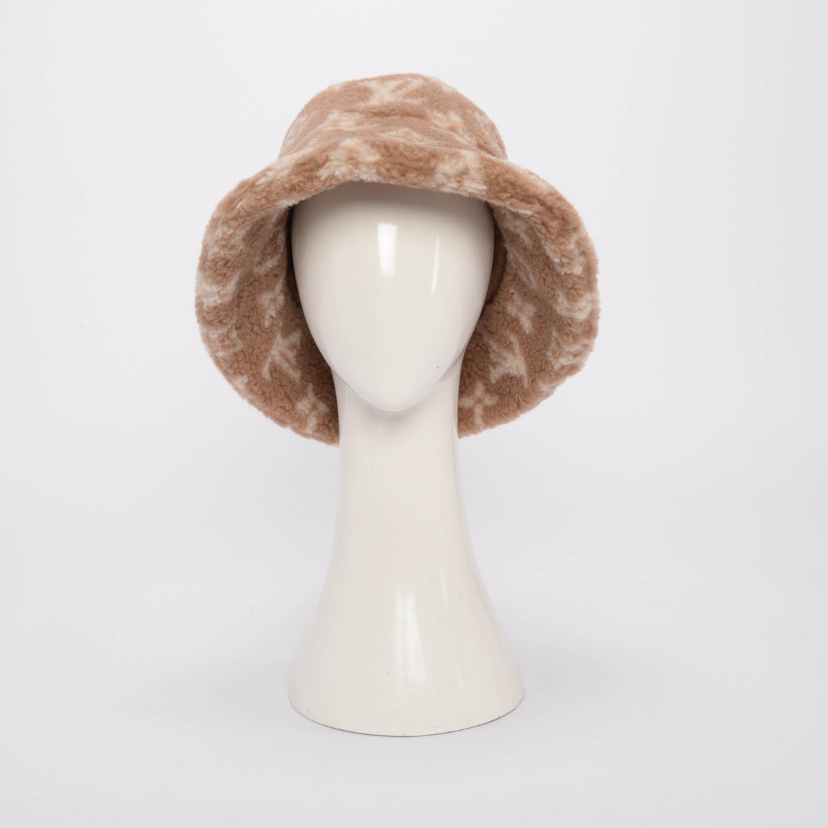 Louis Vuitton Beige Monogram Fleece Bob Bucket Hat