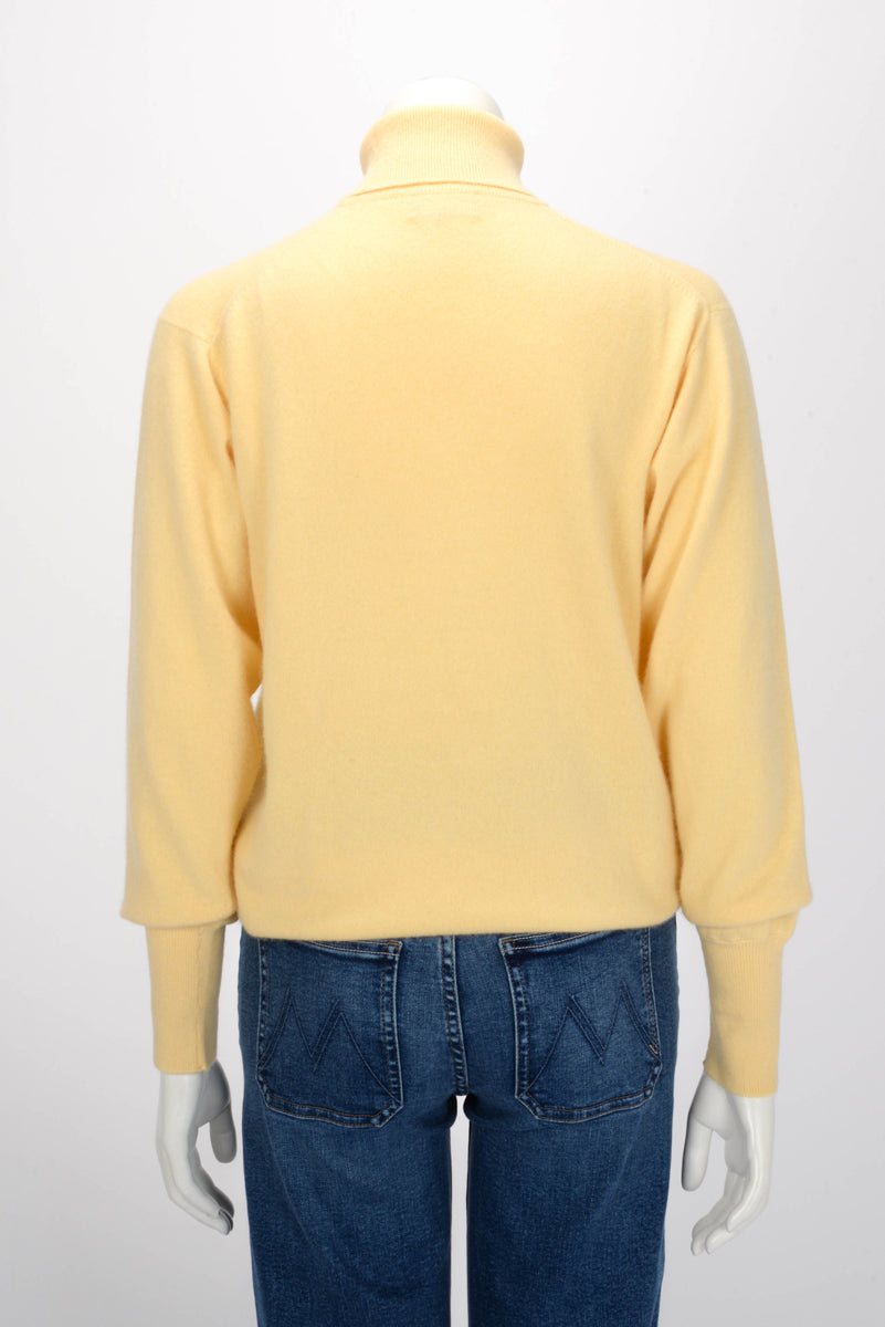 Gucci Pastel Yellow Cashmere Turtle Neck Sweater S