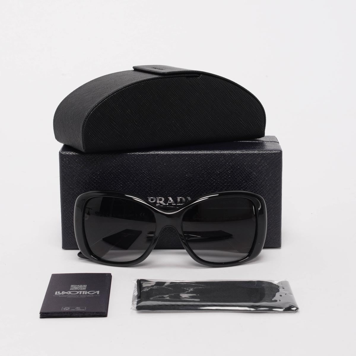 Prada Black Round Acetate Sunglasses