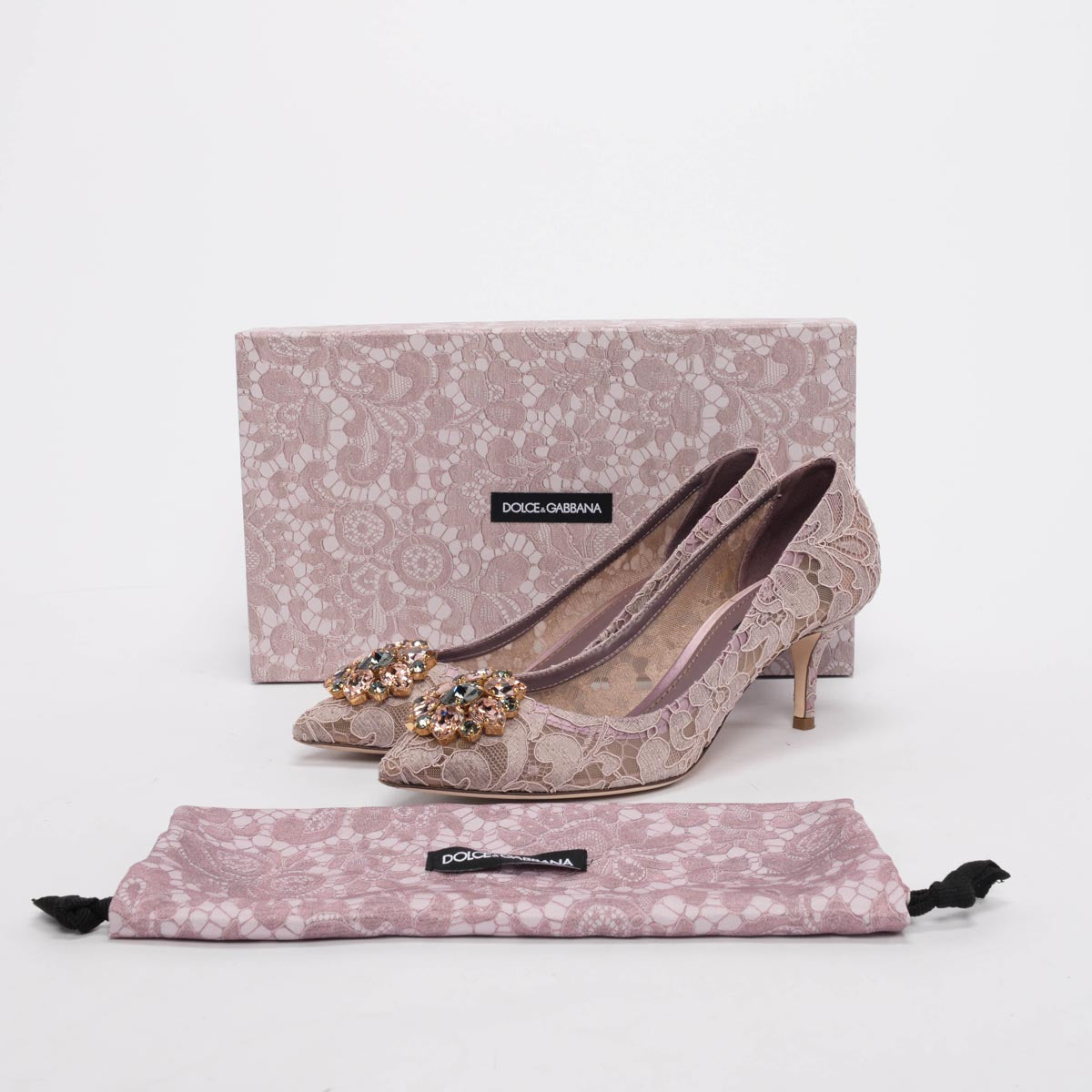 Dolce & Gabbana Blush Lace Bellucci Pumps 39