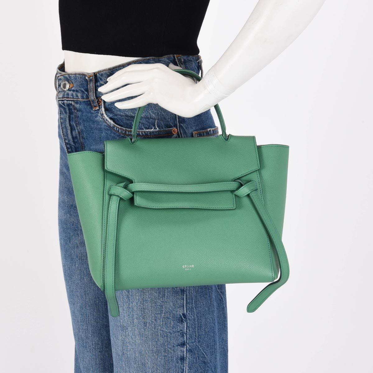 Celine Pop Green Grained Calfskin Micro Belt Bag