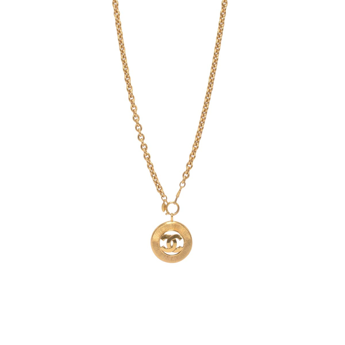 Chanel Vintage Gold Sunburst CC Medallion Necklace